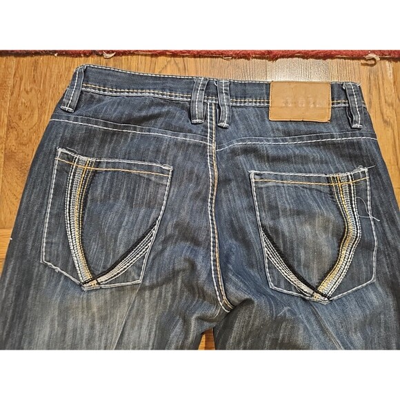 VTG Y2K Southpole Blue Denim Stonewashed Jeans 36x32 Thick Stitch Embroidered - Picture 8 of 9